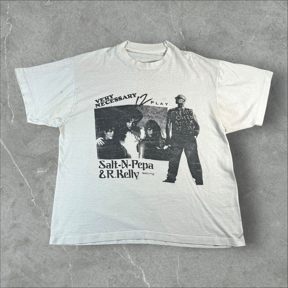 Vintage Salt N Pepa Shirt Mens XL White 90s R Kelly Rap Tee Very Necessary Rare